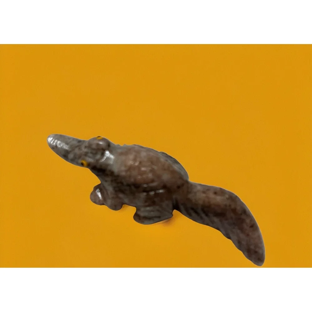 Alligator Handcrafted Stone Carved Animal Natural Rock‎ Mineral Carving Fetish